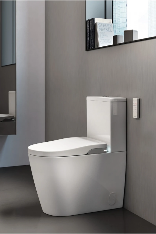 WC lavant à poser blanc avec réservoir Abattant électronique avec fonction de lavage