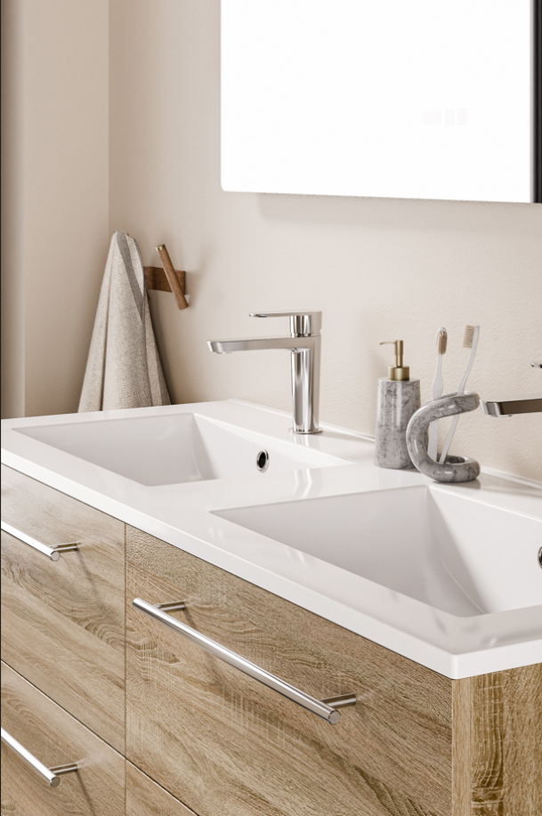 Ensemble double vasque avec rangements